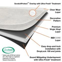 Lifeproof 16 in. W Breezy Stone Click Lock Luxury Vinyl Tile Flooring (24.89 sq. ft./case) -Lifeproof Sales Store breezy stone lifeproof vinyl tile i442103l 4f 1000