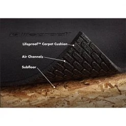 Lifeproof Carpet Cushion Sample - 7/16 in. Thick Waterproof Premium Plus Carpet Cushion - Color Black 8 in. x 8 in. -Lifeproof Sales Store lifeproof carpet padding 1200000820 40 1000